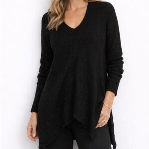 360 Sweater by 360 Cashmere Asymmetrical Hem Sweater Grey Size Small